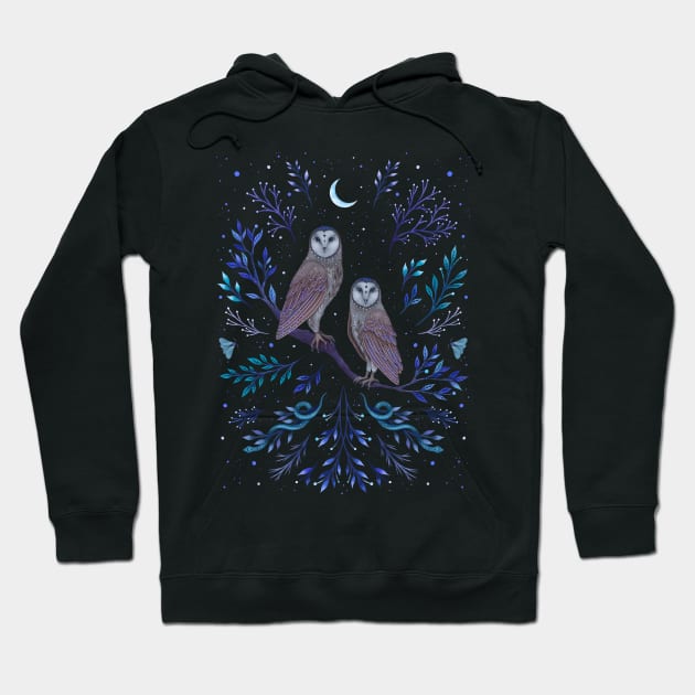 Owls in the Moonlight Hoodie by Episodic Drawing